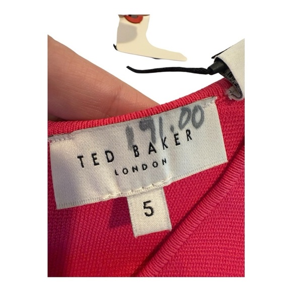 Ted Baker Gorjeta Knit Tulip Skirt Fuschia Pink Sheath Dress Size 5 US 12 - Picture 7 of 16